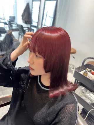 ミディアム カラー ヘアアレンジ 🎀ハイトーン・艶 カラー HANA🎀のヘアスタイル