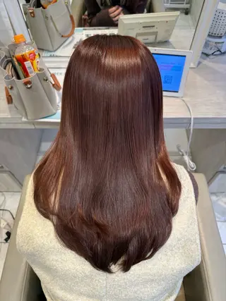 セミロング カラー 羽山 宇宙のヘアスタイル