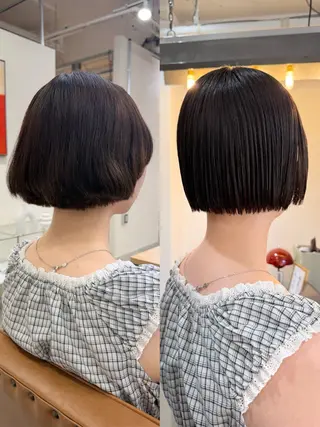ショート 切りっぱなしボブ/ ストレート須藤優真のヘアスタイル