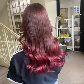 セミロング カラー ヘアアレンジ 🌟🍒ハイトーン 韓国ヘア/ユウミのヘアスタイル