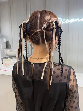 ミディアム ヘアアレンジ ヨシオカ マオのヘアスタイル