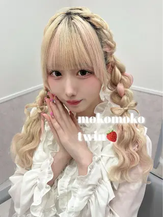 ロング カラー 💎のぼりゆい/大須 ブリーチなしWカラーのヘアスタイル