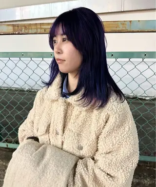 セミロング カラー 田中 泰正のヘアスタイル