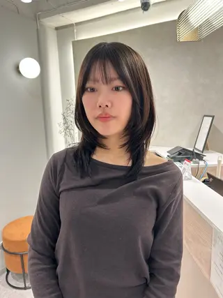 ミディアム カラー Hatsune 🐯レイヤーカットのヘアスタイル