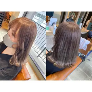 カラー 🩵盛れる顔周り/ 艶カラーemi🩵のヘアスタイル