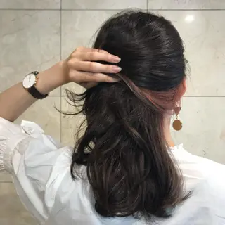 セミロング カラー ヘアアレンジ 清水　仰士 ROW町田のヘアスタイル