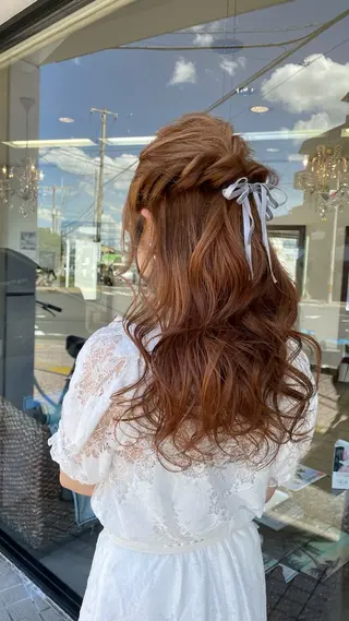 セミロング カラー ヘアアレンジ 透明感/ハイライト 🌺MOMOKAのヘアスタイル