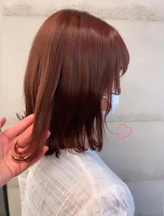 ミディアム カラー 透明感カラー✂︎ /縮毛矯正/YUKAのヘアスタイル