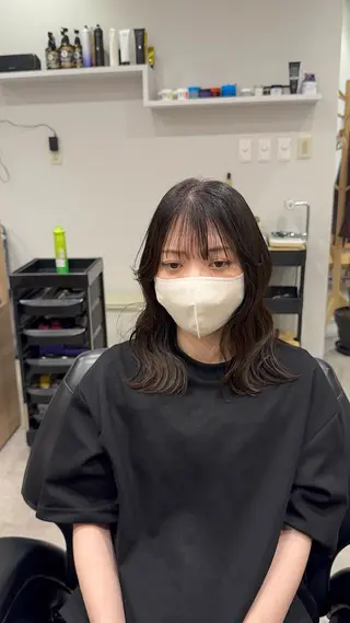 ミディアム カラー yu riのヘアスタイル