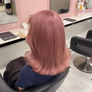 ショート カラー ヘアアレンジ ピンク・ベージュ🩰 カラー🫧とらのヘアスタイル