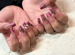 ネイル 韓国/ワンホン/長さ 出しつけ放題🎀のネイルデザイン