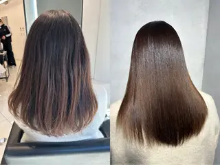 セミロング カラー パーマ ✨美髪矯正×髪質改善 🍎カイト🍎渋谷のヘアスタイル