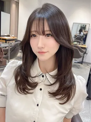セミロング 韓国風レイヤー 犬塚 優介のヘアスタイル