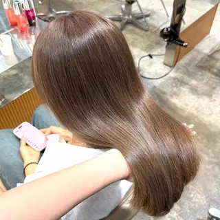セミロング カラー 色落ちまで可愛い ヘーゼルベージュ🤎のヘアスタイル