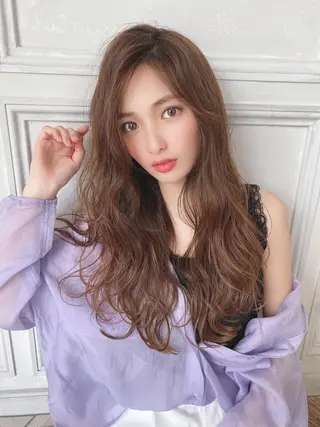 ロング カラー ヘアアレンジ Zina 渋谷のヘアスタイル