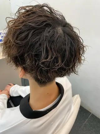 ショート カラー パーマ メンズ 💇🏻‍♂️パーマ ニキ✨本田龍斗のヘアスタイル