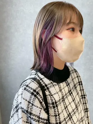 ミディアム カラー obje't cielのヘアスタイル