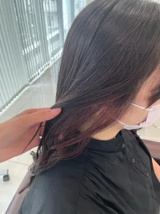 ロング カラー パーマ ヘアアレンジ マツエク・マツパ ハイトーンカラー🤍 山下 優華のヘアスタイル