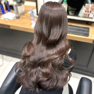 ロング カラー レイヤー/グレージュ メンズパーマのヘアスタイル