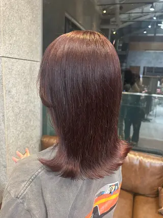 ミディアム カラー ヘアアレンジ 🤡暖色ウルフ 🤡みさきのヘアスタイル