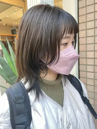 ミディアム カラー 髪質改善 縮毛矯正/ レイヤー/銀座/本木のヘアスタイル