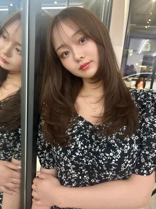 ロング カラー 韓国風レイヤーカット 松葉翔のヘアスタイル