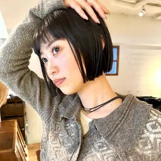 ショート 🤎ono/ 切りっぱなしボブ🤎のヘアスタイル