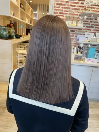 セミロング カラー 東恩納 誠のヘアスタイル