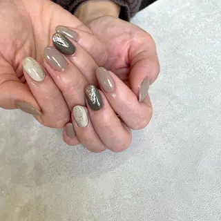 ロング gypsophila 野村のネイルデザイン