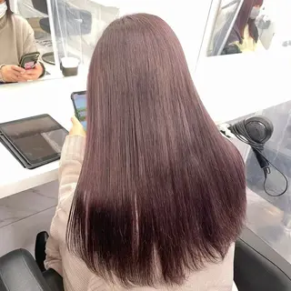 ロング カラー ダブルカラー/🐻 ベージュ‎/ピンクのヘアスタイル