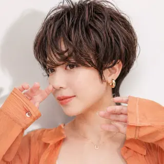 ショート カラー パーマ KAKKY/ショート レイヤー/千種/池下のヘアスタイル