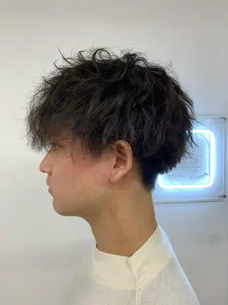 ショート パーマ 中村 靖彬のヘアスタイル