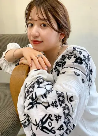 ミディアム パーマ カラー CEINE PATHのヘアスタイル