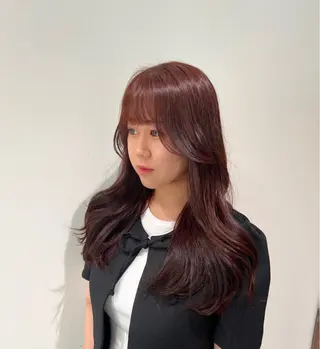 ロング カラー 💗渋谷/韓国/レイ ヤー顔周りSayaのヘアスタイル