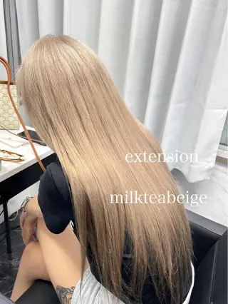 ロング カラー エクステ🩵ブリーチ 韓国ヘア🩵KAEのヘアスタイル