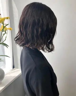 ミディアム パーマ ボブパーマコテ巻き風 パーマNo1深江秀平のヘアスタイル