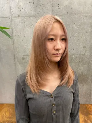 セミロング カラー 🌈艶ハイトーン特化 🌈NOZOMUのヘアスタイル