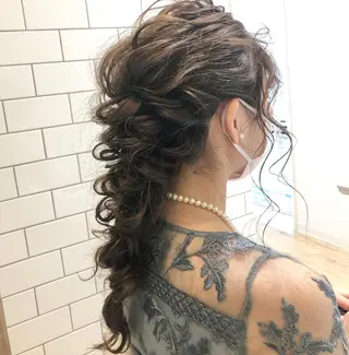 セミロング カラー ヘアアレンジ ✨🌿大人可愛い愛さ れhair🌿✨松本のヘアスタイル