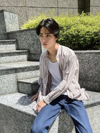 ショート パーマ メンズ 柳田 駿のヘアスタイル