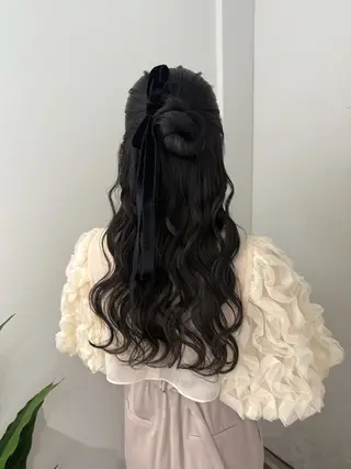 ロング ヘアアレンジ 卒業式お呼ばれ🕊️ ヘアセット✴︎ミキのヘアスタイル