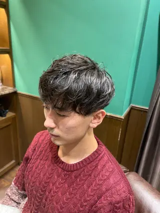 ミディアム パーマ メンズ ヒロ銀座 石川 昂のヘアスタイル