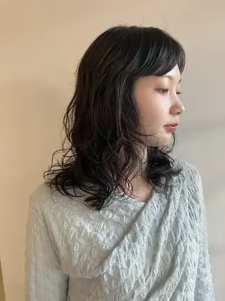 ミディアム パーマ 川間 将彦のヘアスタイル