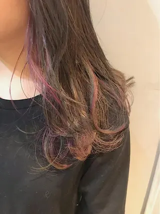ミディアム カラー ヘアアレンジ lani ブリーチ /ダブルカラーのヘアスタイル