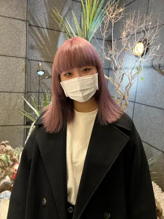 セミロング カラー 酸性ストレート人気 No,1/カスミ🩰のヘアスタイル