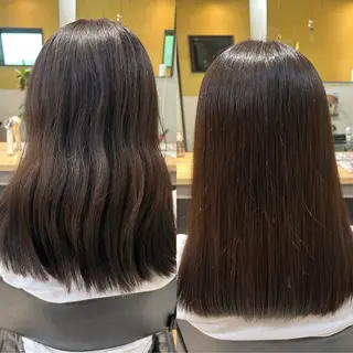 セミロング パーマ hubhair レイヤー/透明感のヘアスタイル