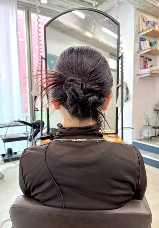 セミロング ヘアアレンジ 暖色系特化さくら /福岡天神/レイヤーのヘアスタイル