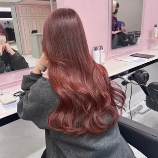カラー girlな暖色ヘア 🪽🫧ハルナ🎀のヘアスタイル