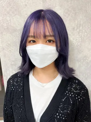 ミディアム カラー ヘアアレンジ 韓国レイヤーカット/ 儚げカラーチナツのヘアスタイル