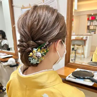 ミディアム ヘアアレンジ 黒崎 美乃里のヘアスタイル