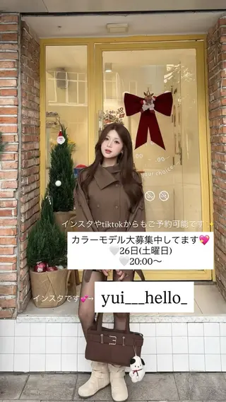 ロング カラー ヘアアレンジ 純欲韓国ワンホン🤍 𝑌𝑢𝑖🤍のヘアスタイル